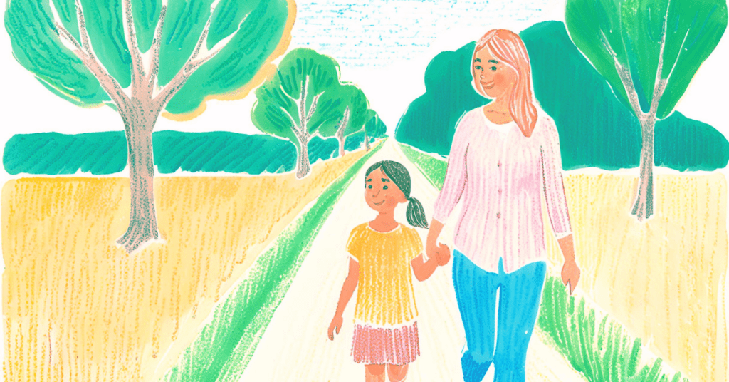 Parent and child exploring nature in Florida during the deschooling phase